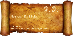 Hanus Dalida névjegykártya